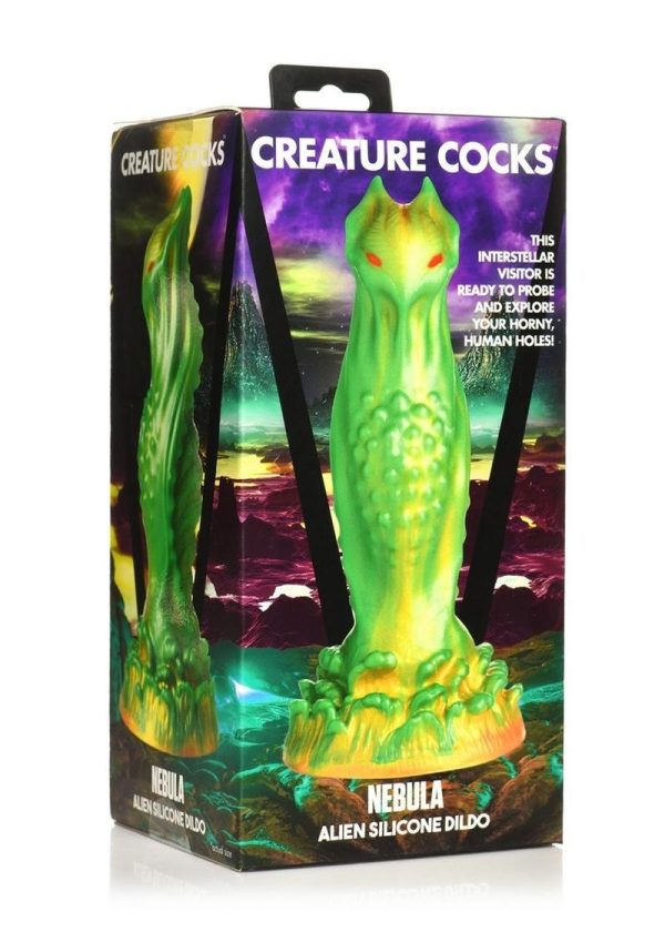 Creature Cocks Nebula Alien Silicone Dildo - Green/Gold/Red