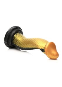 Creature Cocks Golden Mamba Silicone Dildo - Gold/Black