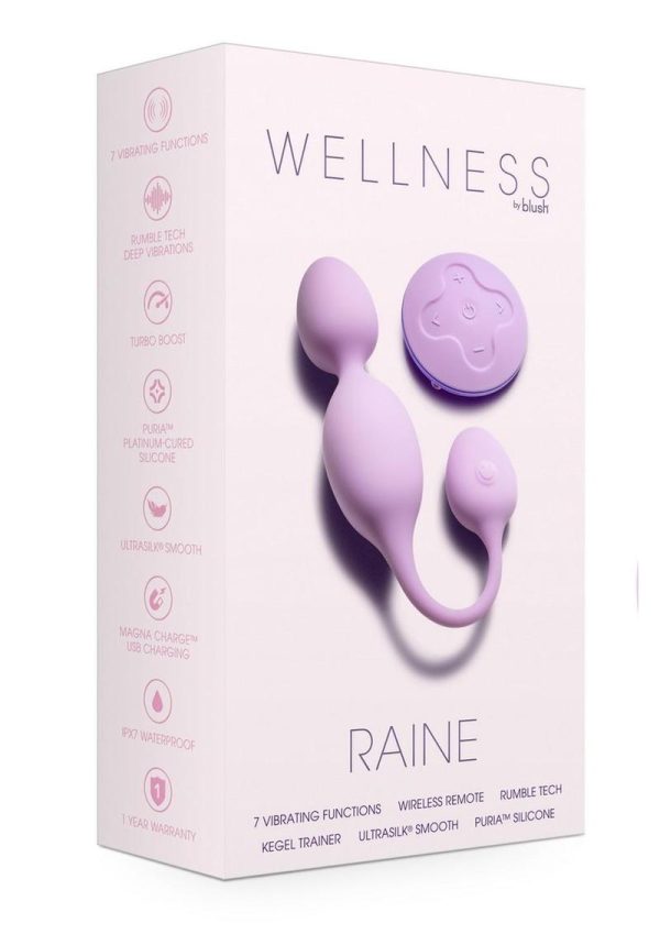 Wellness Raine Rechargeable Silicone Vibrating Kegel Ball with Remote - Lilac