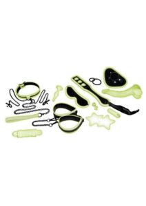 WhipSmart Glow in the Dark All in One Bondage Set (12 Piece) - Green