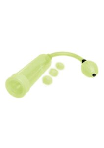 WhipSmart Glow in the Dark Penis Pump and Stamina Cock Ring Set - Green