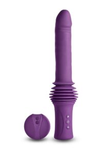 Inya Super Stroker Rechargeable Silicone Thrusing Vibrator - Purple