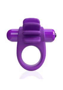 4B Skooch Vibrating Cock Ring with Clitoral Stimulator - Grape