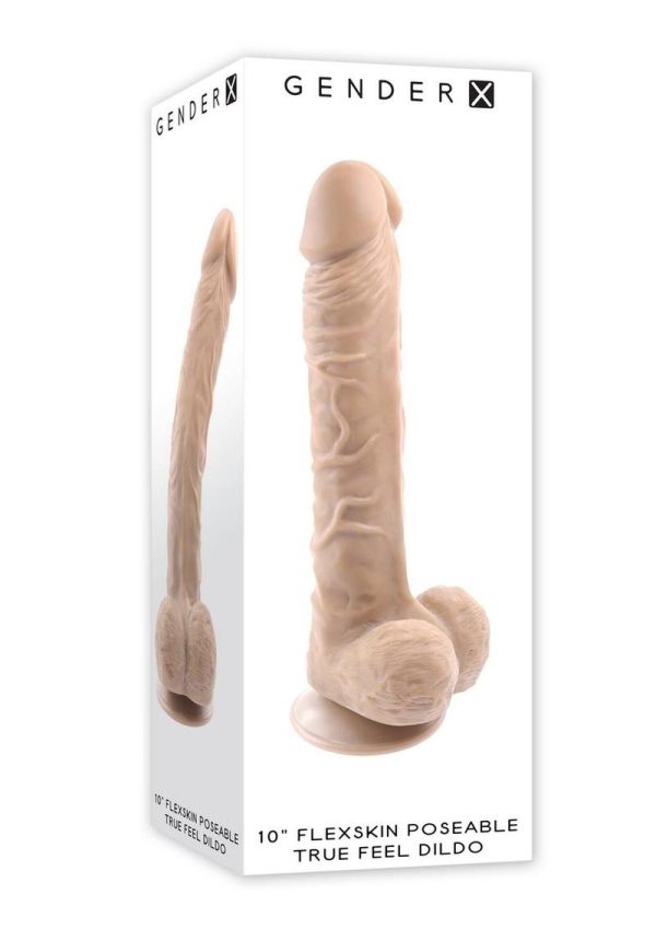 Gender X Flexskin Poseable True Feel Dildo 10in - Vanilla