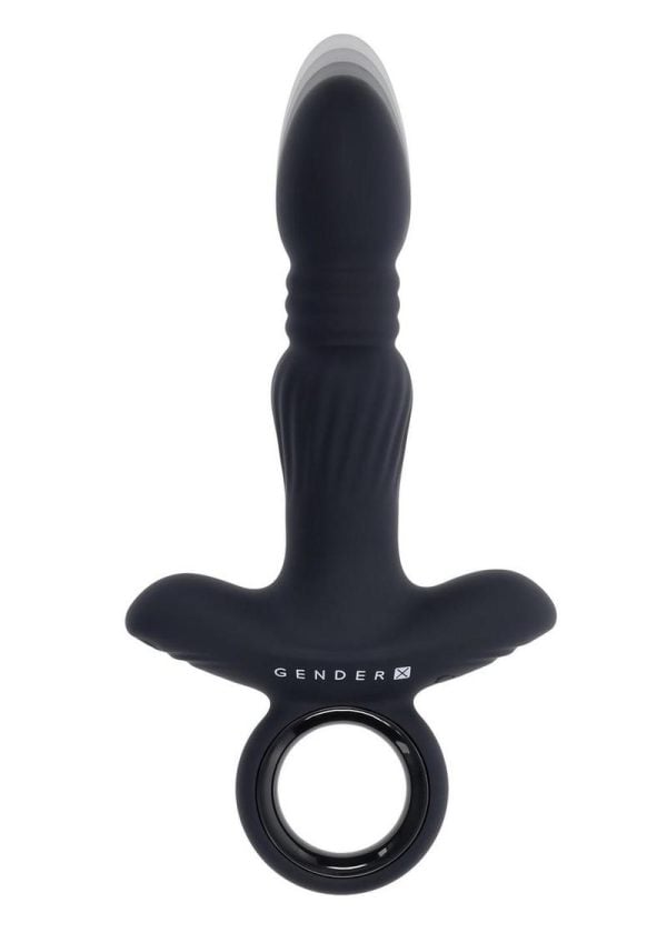 Gender X Slayer Rechargeable Silicone Thrusting Anal Vibrator - Black