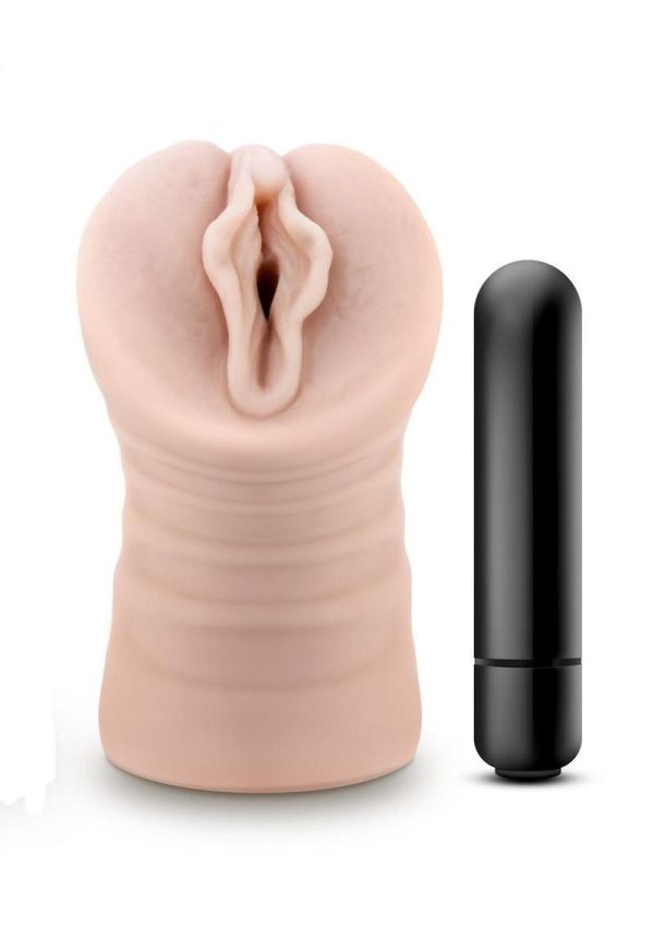 EnLust Destini Dual End Vibrating Stroker - Pussy - Vanilla