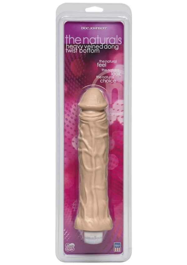 The Naturals Heavy Veined Thin Dildo 8in - Vanilla