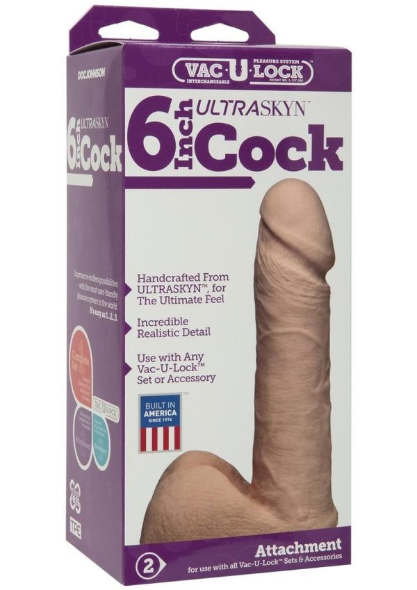 Vac-U-Lock Ultraskyn Dildo 6in - Vanilla