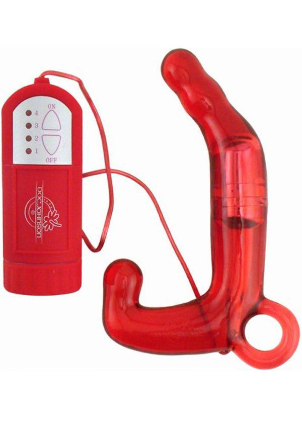 Men`s Pleasure Wand Vibrating Prostate Stimulator with Remote Control - Red