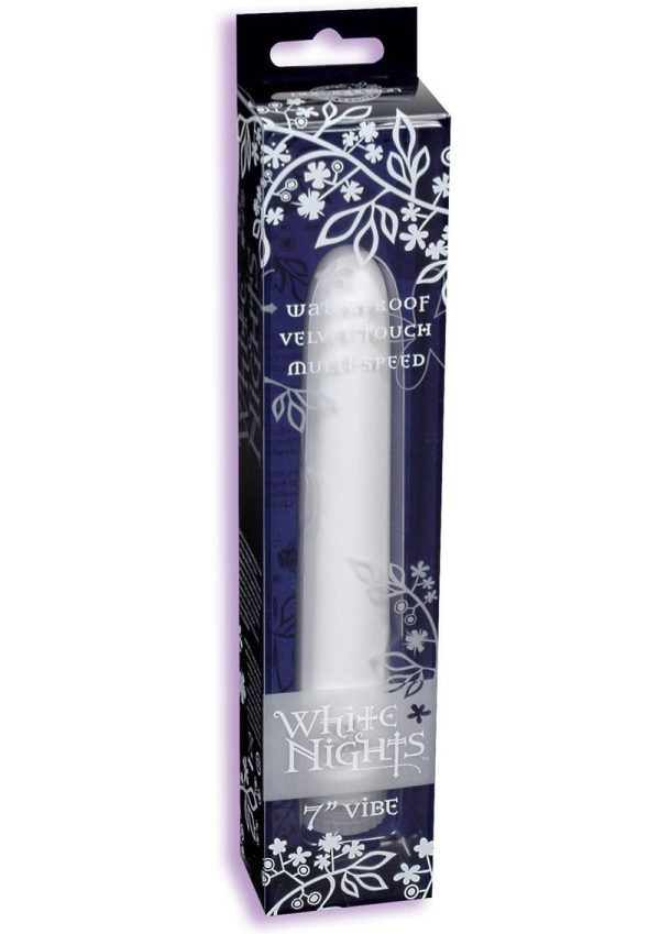 White Nights Velvet Touch Vibrator Waterproof 7in - White