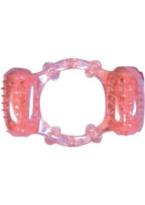 Humm Dinger Double Dinger Dual Vibrating Cock Ring - Magenta