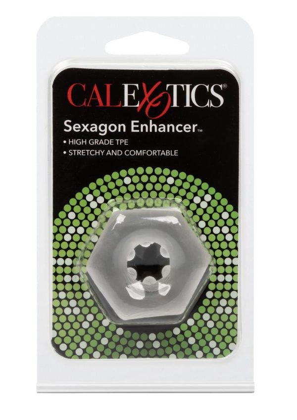 Sexagon Enhancer Cock Ring - Clear