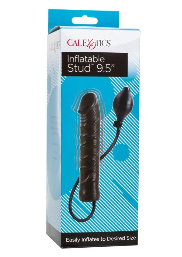 Inflatable Stud Dildo 9.5in - Black