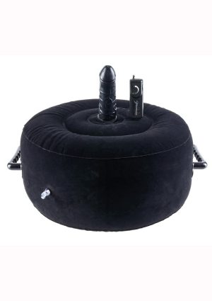 Fetish Fantasy Series Inflatable Hot Seat with 6.5in Vibrating Dildo and Remote Control - Black