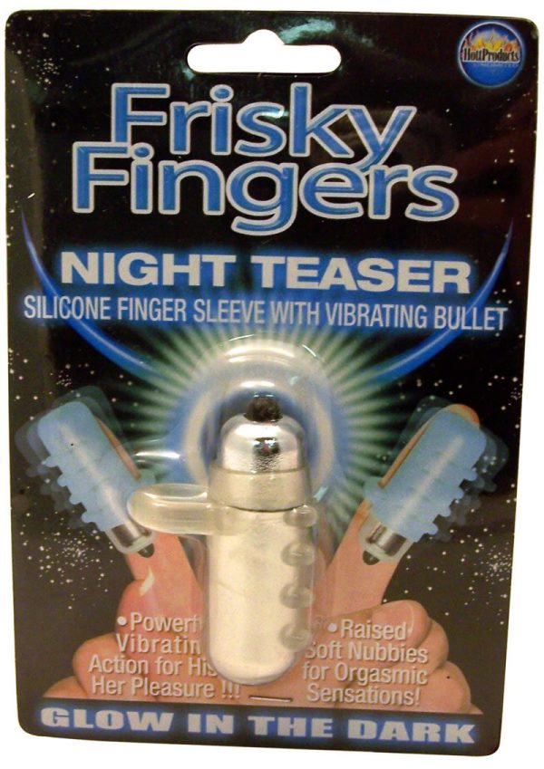 Frisky Fingers Night Teaser Silicone Finger Sleeve with Vibrating Bullet Glow In The Dark