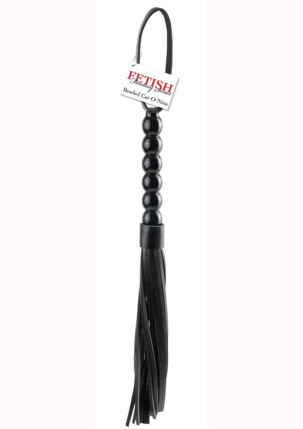 Fetish Fantasy Series Beaded Cat-O-Nine Tails - Black