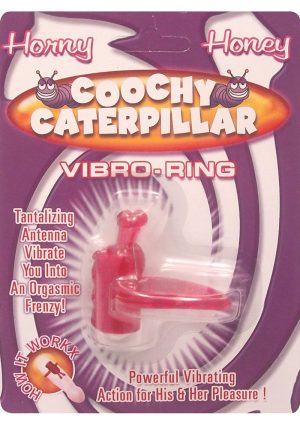 Horny Honey Coochy Caterpillar Vibro Cock Ring - Magenta