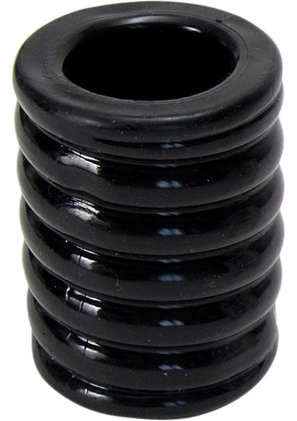 TitanMen Ribbed Stretch-To-Fit Cock Cage - Black