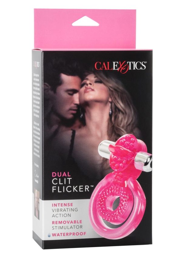 Dual Clit Flicker with Removable Waterproof Stimulator - Pink