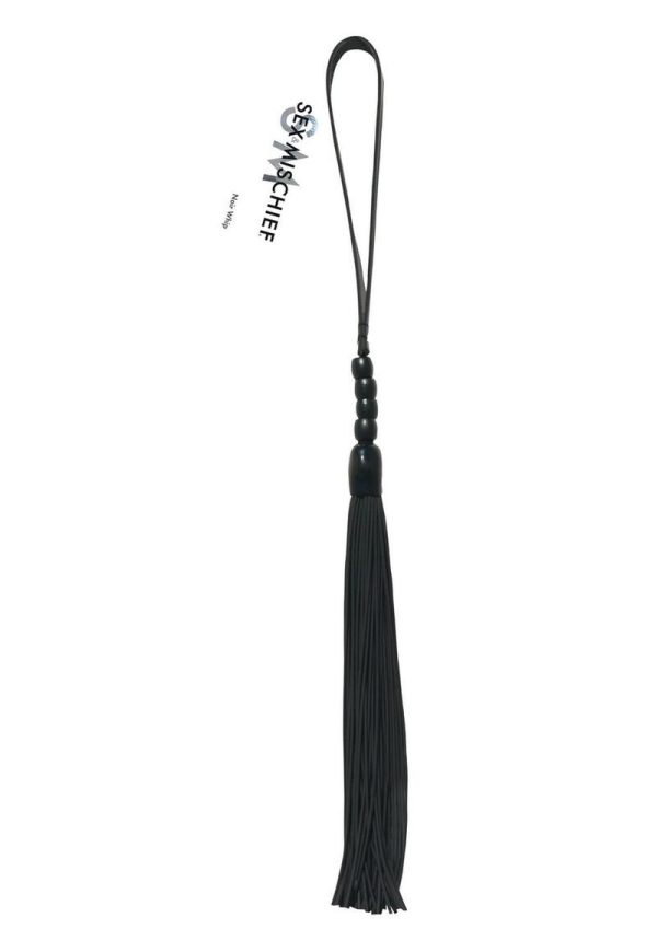 Sex and Mischief Beaded Flogger Noir Whip 16in - Black