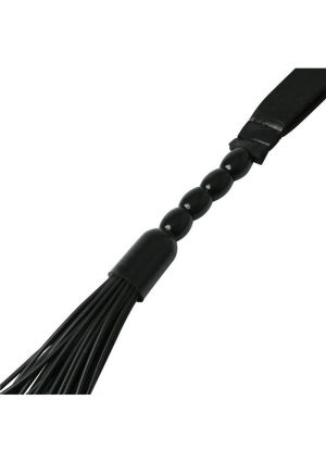 Sex and Mischief Beaded Flogger Noir Whip 16in - Black