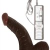 All American Whoppers Vibrating Dildo with Balls 7in - Chocolate