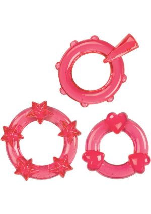 Magic C Rings Cock Rings (3 Piece Set) - Red