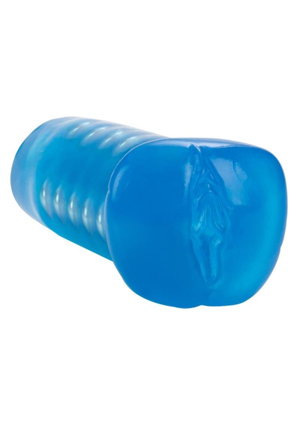 Basic Essentials Beaded Masturbator 5in - Blue