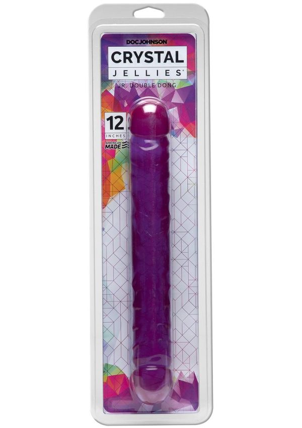 Crystal Jellies Jr. Double Dildo 12in - Purple