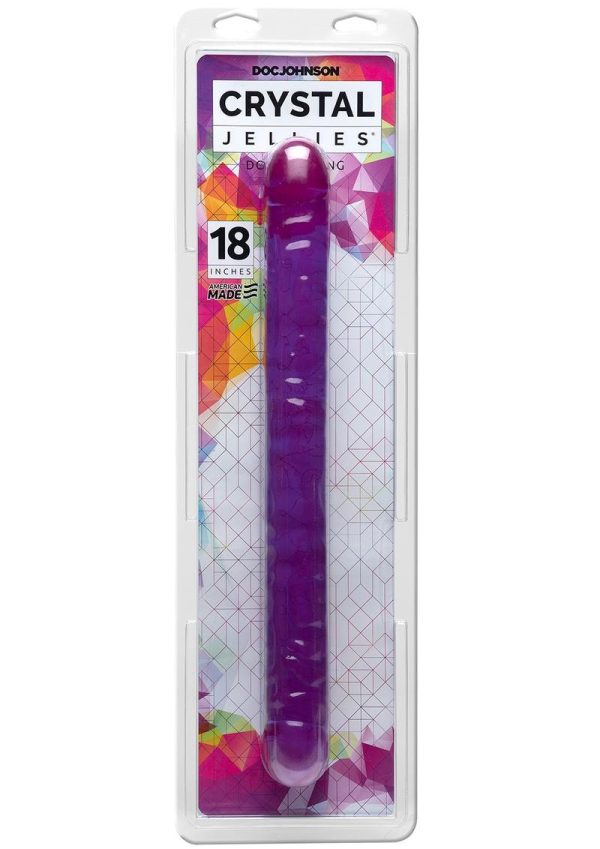 Crystal Jellies Double Dildo 18in - Purple