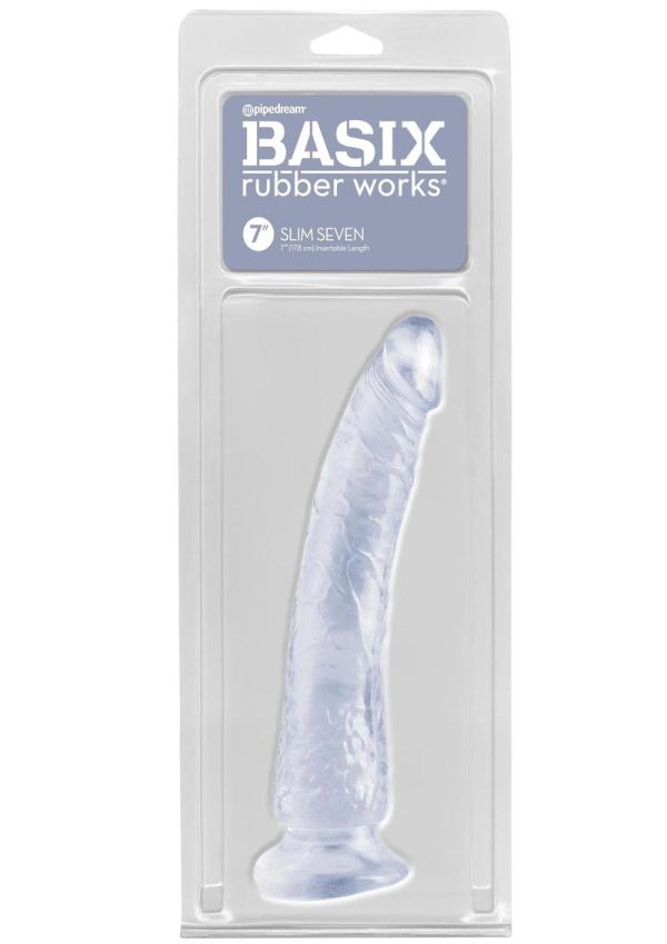 Basix Dong Slim 7 with Suction Cup 7in - Clear