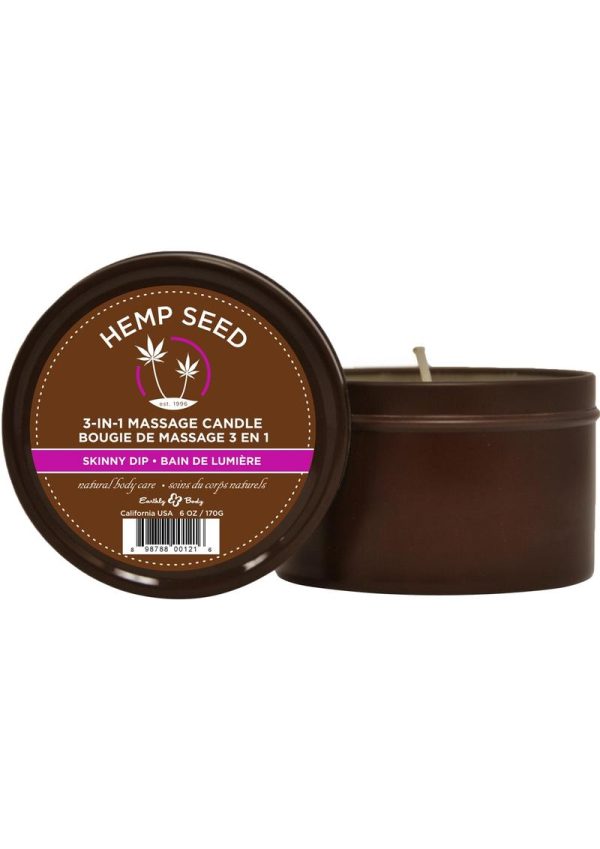 Earthly Body Hemp Seed 3 In 1 Massage Candle - Skinny Dip 6oz