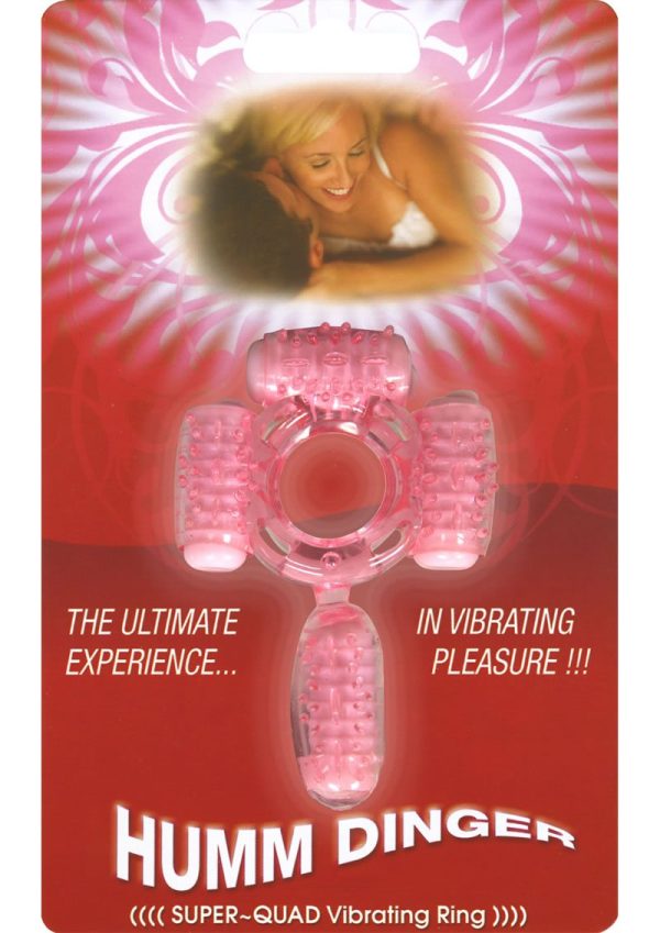 Humm Dinger Super Quad Vibrating Cock Ring - Magenta