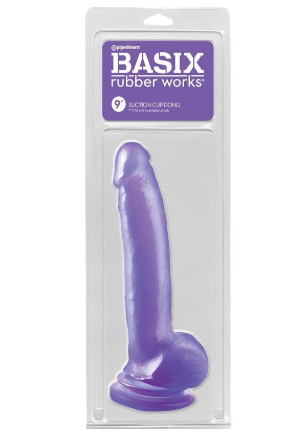 Basix Rubber Works Suction Cup Dong 9in - Purple