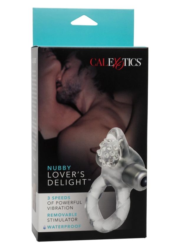 Nubby Lover`s Delight Vibrating Cock Ring Cock Ring with Clitoral Stimulation - Clear