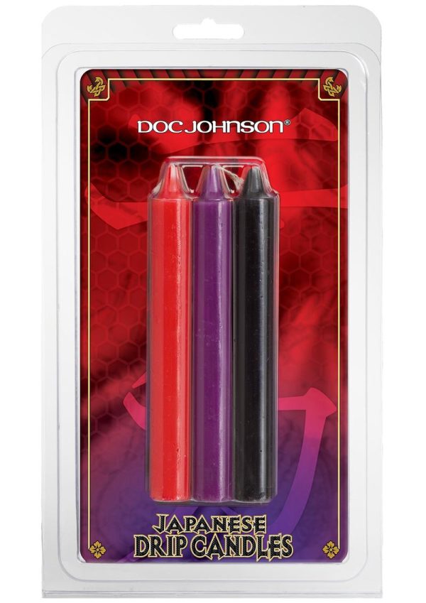 Doc Johnson Japanese Drip Candles - 3 Pack - Red/Purple/Black