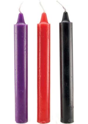 Doc Johnson Japanese Drip Candles - 3 Pack - Red/Purple/Black