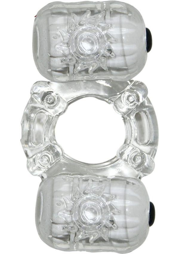 The MachO Crystal Collection Partners Pleasure Vibrating Cock Ring - Clear