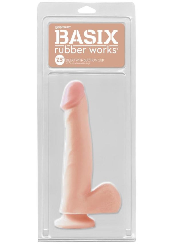 Basix Rubber Works Dong with Suction Cup 7.5in - Vanilla