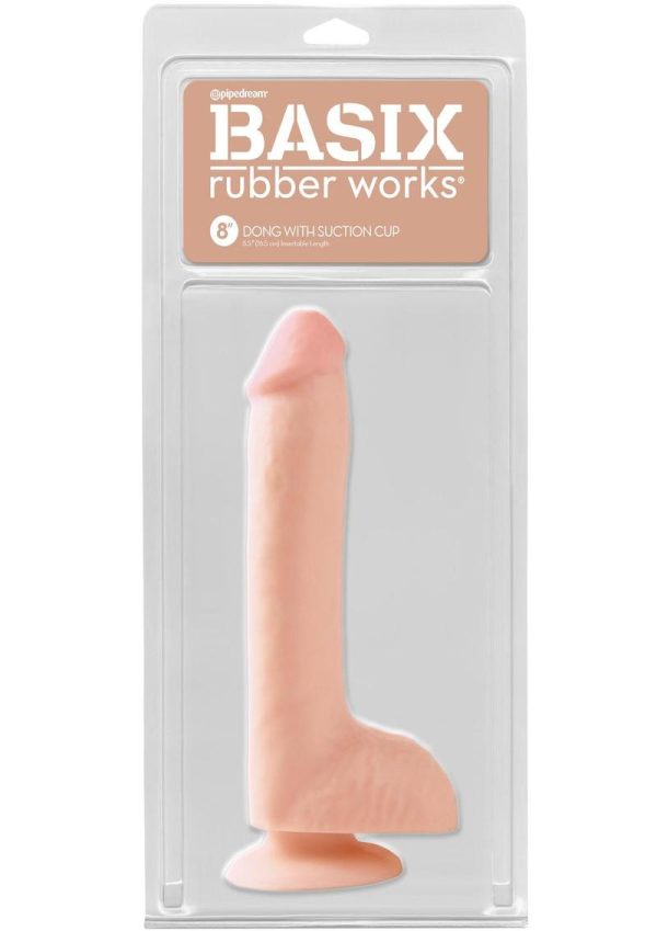 Basix Rubber Works Dong with Suction Cup 8in - Vanilla