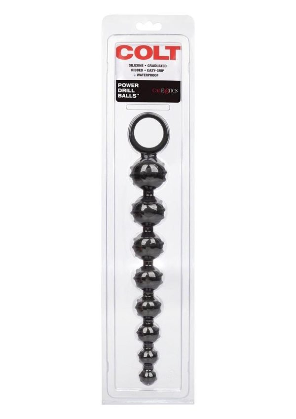 COLT Power Drill Silicone Anal Beads - Black