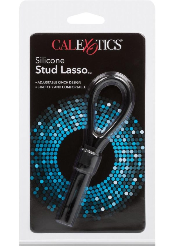 Silicone Stud Lasso Cock Ring - Black