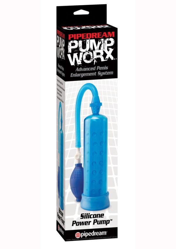 Pump Worx Silicone Power Pump Advanced Penis Enlargement System - Blue