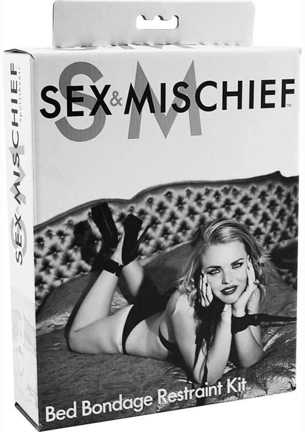 Sex and Mischief Bed Bondage Restraint Kit - Black