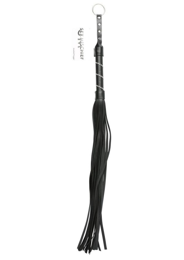 Sex and Mischief Jeweled Flogger - Black