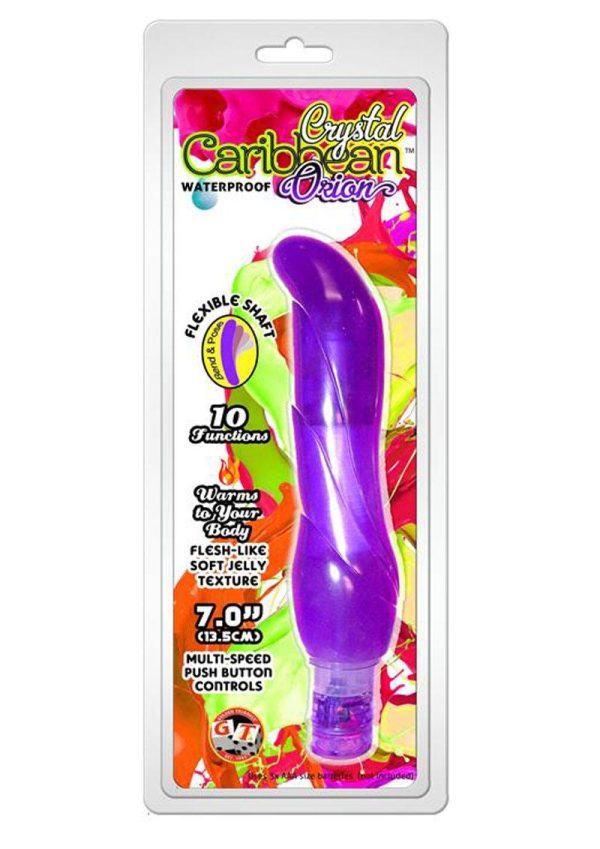 Jelly Caribbean Orion Vibrator Number 8 Waterproof 7in - Purple