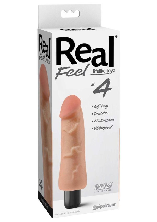 Real Feel Lifelike Toyz No. 4 Realistic Vibrating Dildo 6in - Vanilla