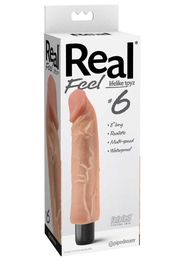 Real Feel Lifelike Toyz No. 6 Realistic Vibrating Dildo 8in - Vanilla