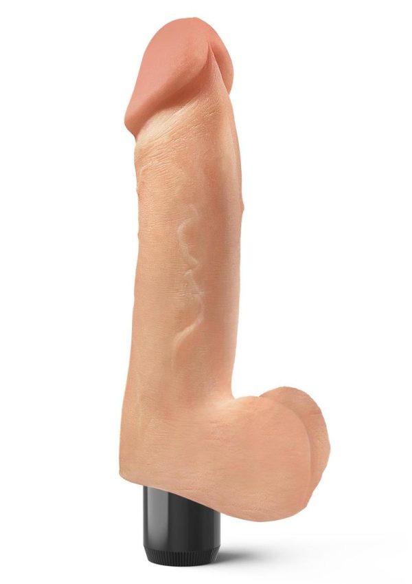 Real Feel Lifelike Toyz No. 2 Realistic Vibrating Dildo with Balls 8in - Vanilla