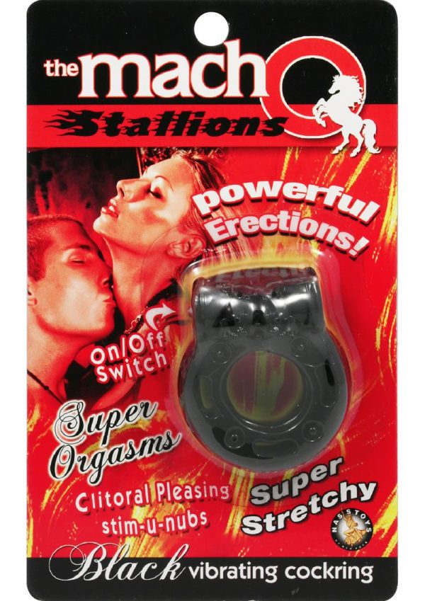 MachO Stallions Vibrating Cock Ring - Black